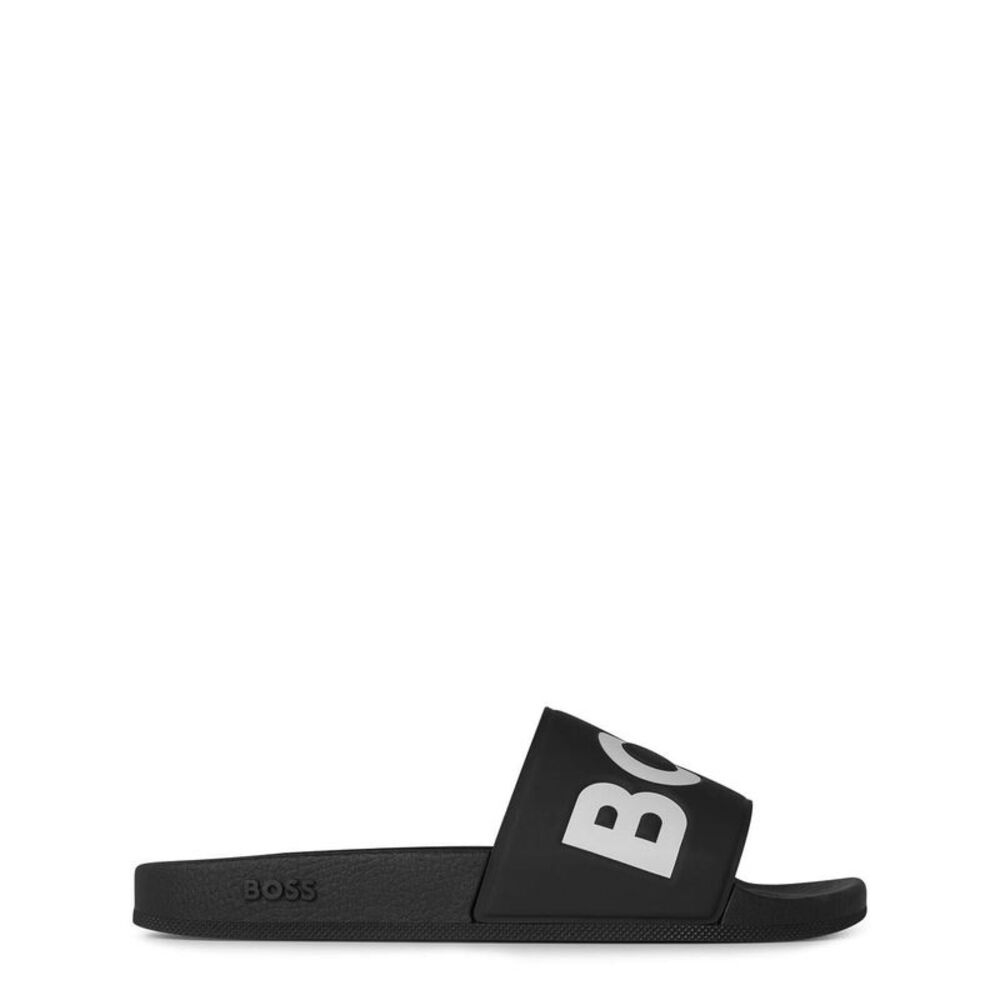 Boss Mens Aryeh Logo Rubber Sliders / Black/White